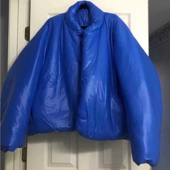 NWT Yeezy x Gap round puffer puffy blue jacket coat unisex men women medium - Picture 1 of 8